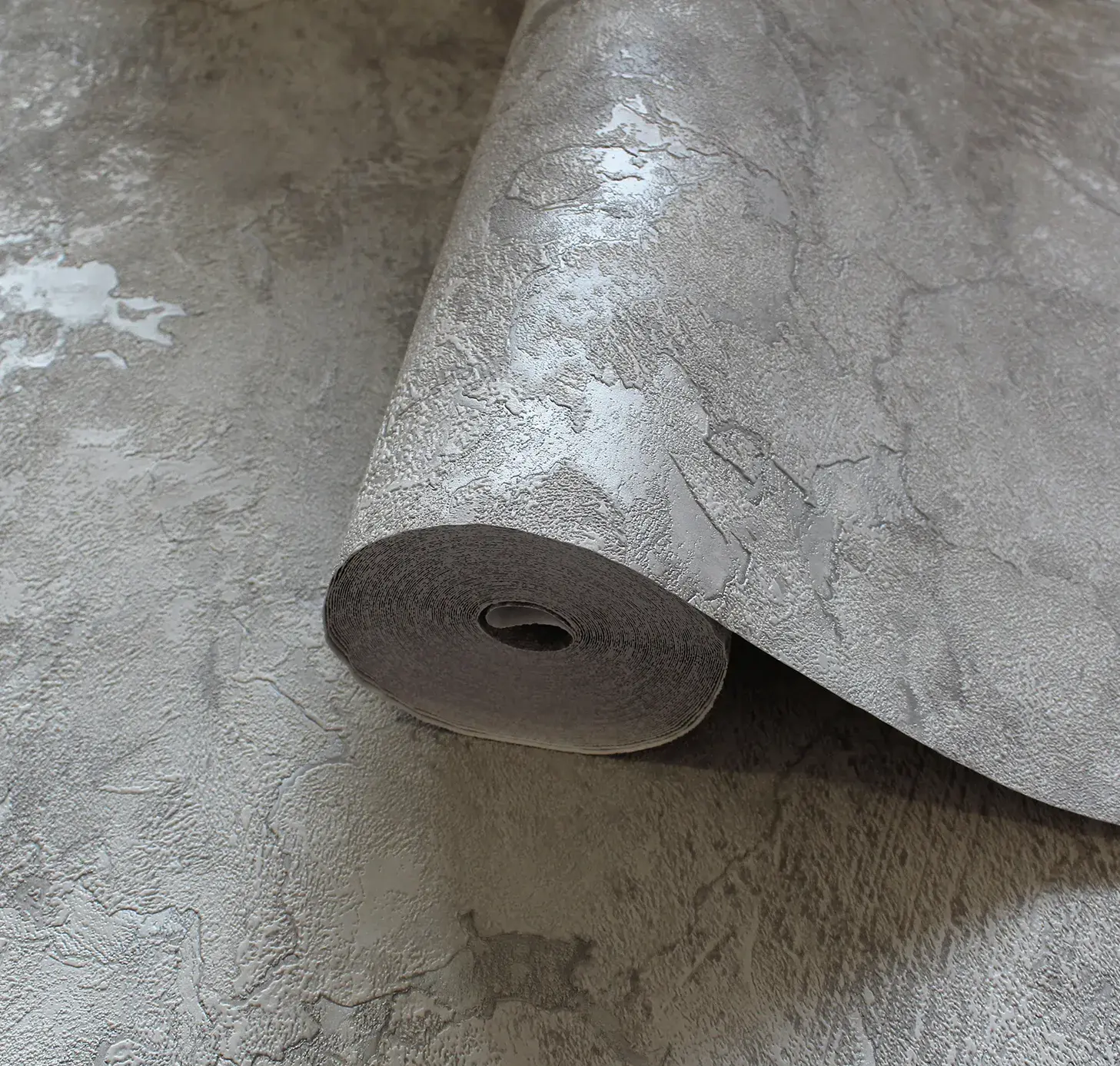 Gray Embossed Wallpaper – Natural Glittering (24109-2)